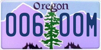 OR license plate 006OOM