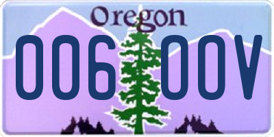 OR license plate 006OOV