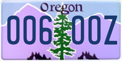 OR license plate 006OOZ
