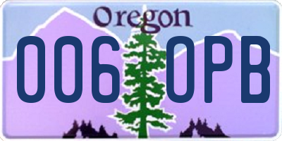 OR license plate 006OPB