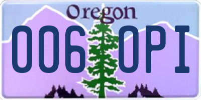 OR license plate 006OPI