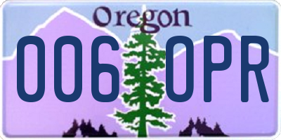 OR license plate 006OPR