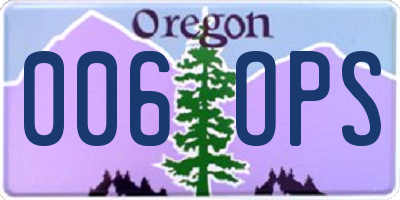 OR license plate 006OPS