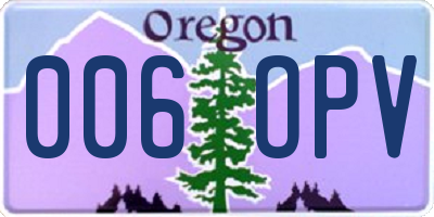 OR license plate 006OPV
