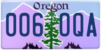 OR license plate 006OQA