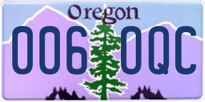OR license plate 006OQC