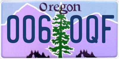 OR license plate 006OQF