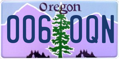 OR license plate 006OQN