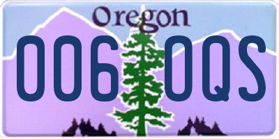OR license plate 006OQS