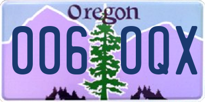 OR license plate 006OQX