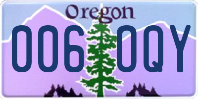 OR license plate 006OQY