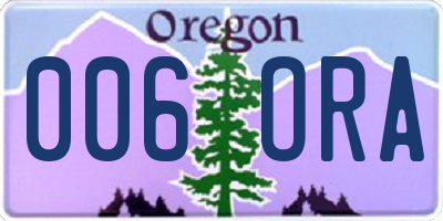 OR license plate 006ORA