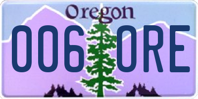 OR license plate 006ORE