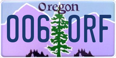 OR license plate 006ORF