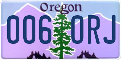 OR license plate 006ORJ