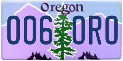 OR license plate 006ORO