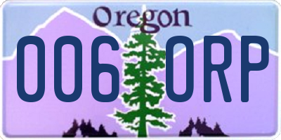 OR license plate 006ORP