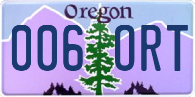 OR license plate 006ORT