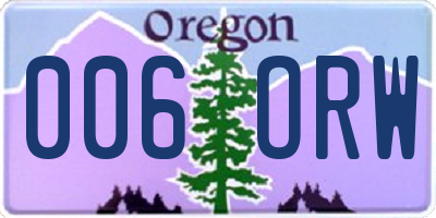 OR license plate 006ORW