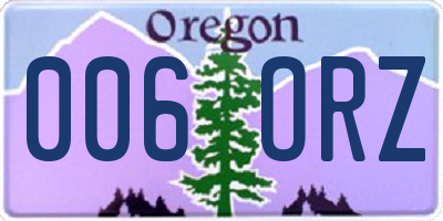 OR license plate 006ORZ