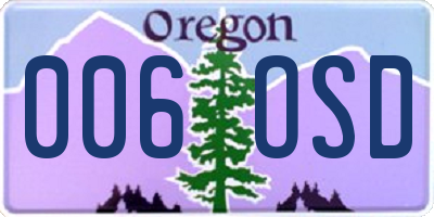 OR license plate 006OSD