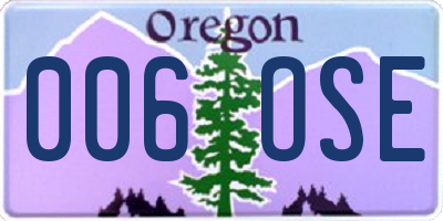 OR license plate 006OSE