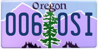 OR license plate 006OSI