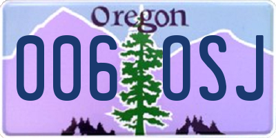 OR license plate 006OSJ