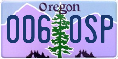 OR license plate 006OSP