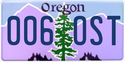 OR license plate 006OST