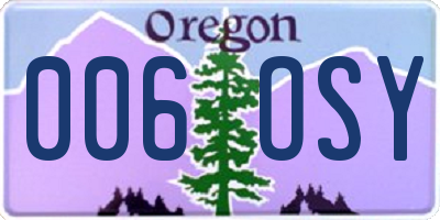 OR license plate 006OSY