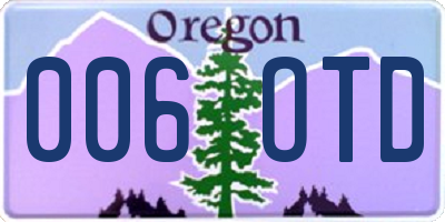 OR license plate 006OTD