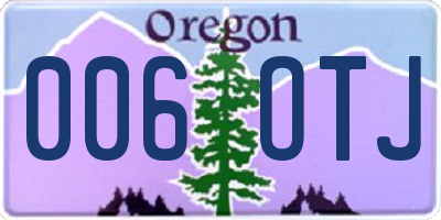 OR license plate 006OTJ