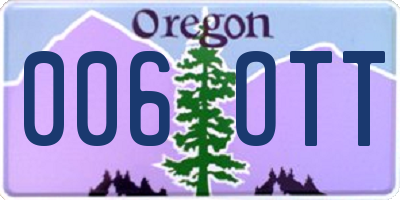 OR license plate 006OTT