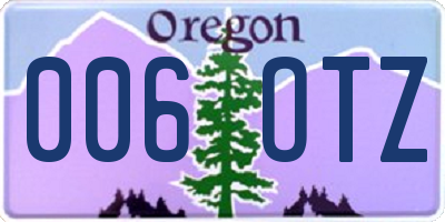 OR license plate 006OTZ