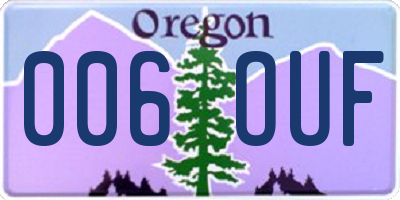 OR license plate 006OUF