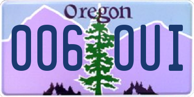OR license plate 006OUI