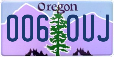OR license plate 006OUJ