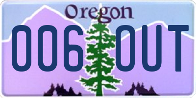 OR license plate 006OUT