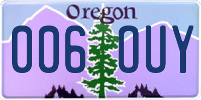 OR license plate 006OUY