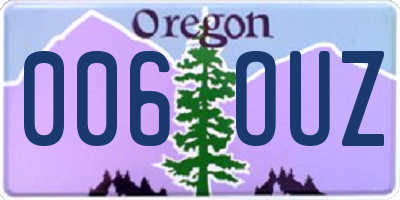 OR license plate 006OUZ