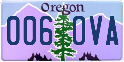 OR license plate 006OVA