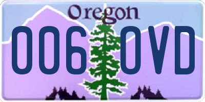 OR license plate 006OVD