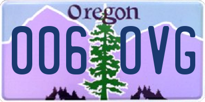 OR license plate 006OVG