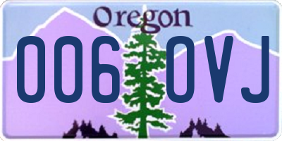 OR license plate 006OVJ