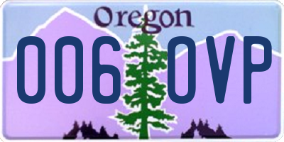 OR license plate 006OVP