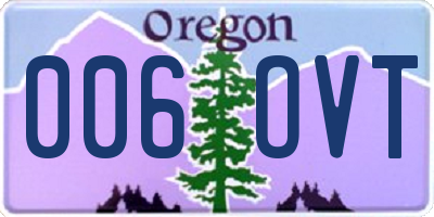 OR license plate 006OVT