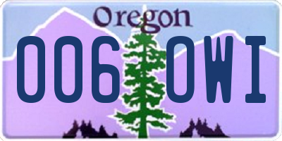 OR license plate 006OWI