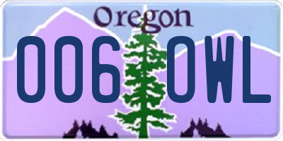 OR license plate 006OWL