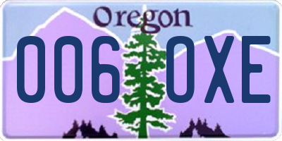 OR license plate 006OXE